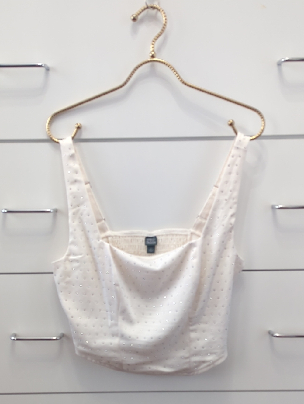 Wild Fable NWT Medium Rhinestone Corset Tank Top White